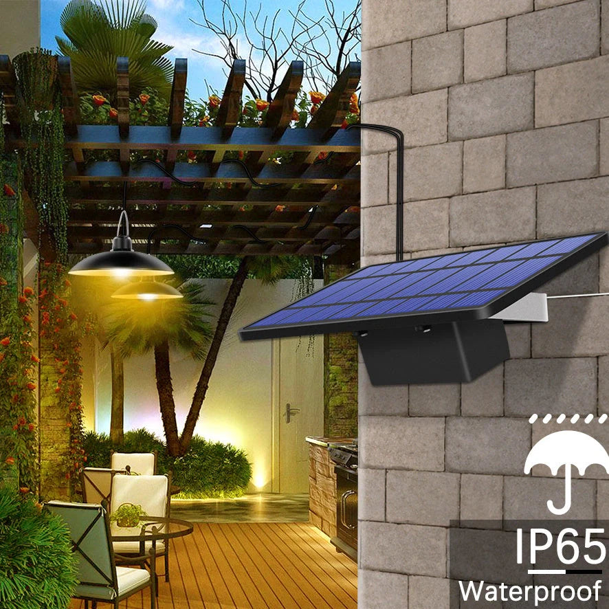 16LED solar chandelier with black or white finish for outdoor garden lighting