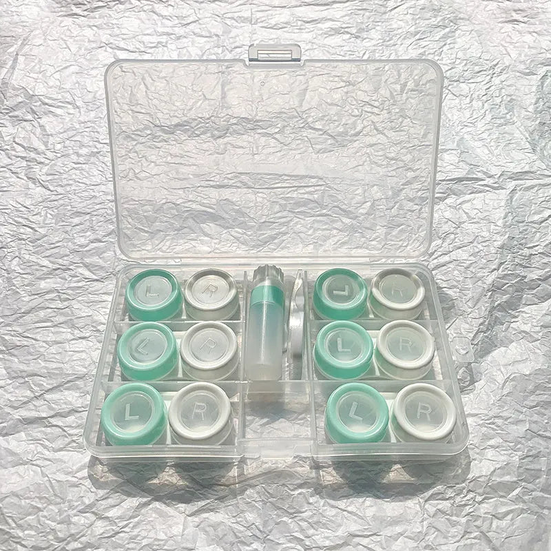 Portable contact lens case rectangle design multiple colour options compact storage