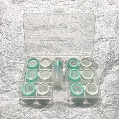 Portable contact lens case rectangle design multiple colour options compact storage