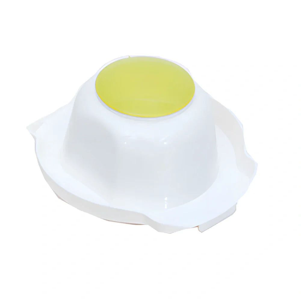 Green mandolin chopper with hand guard, food container, and three blades for safe vegetable slicing