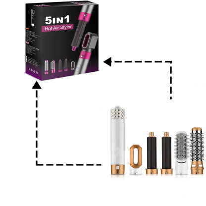 Multifunctional hot air curling iron in six colours with constant temperature technology and UK electrical compatibility