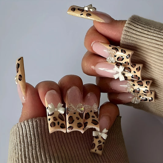 Leopard print butterfly nail art decorations in WM296 colour, plastic manicure accessories