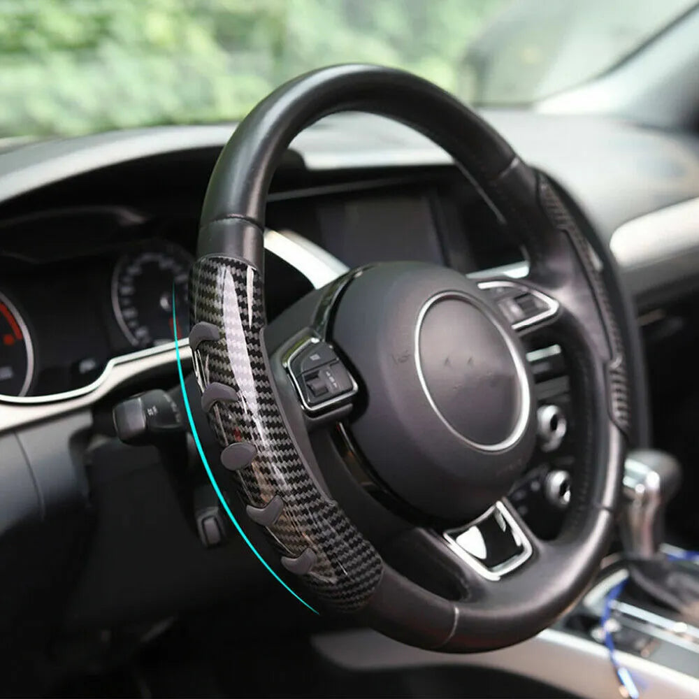 Carbon fibre black steering wheel anti-skid sleeve for 38cm diameter wheels in car interior