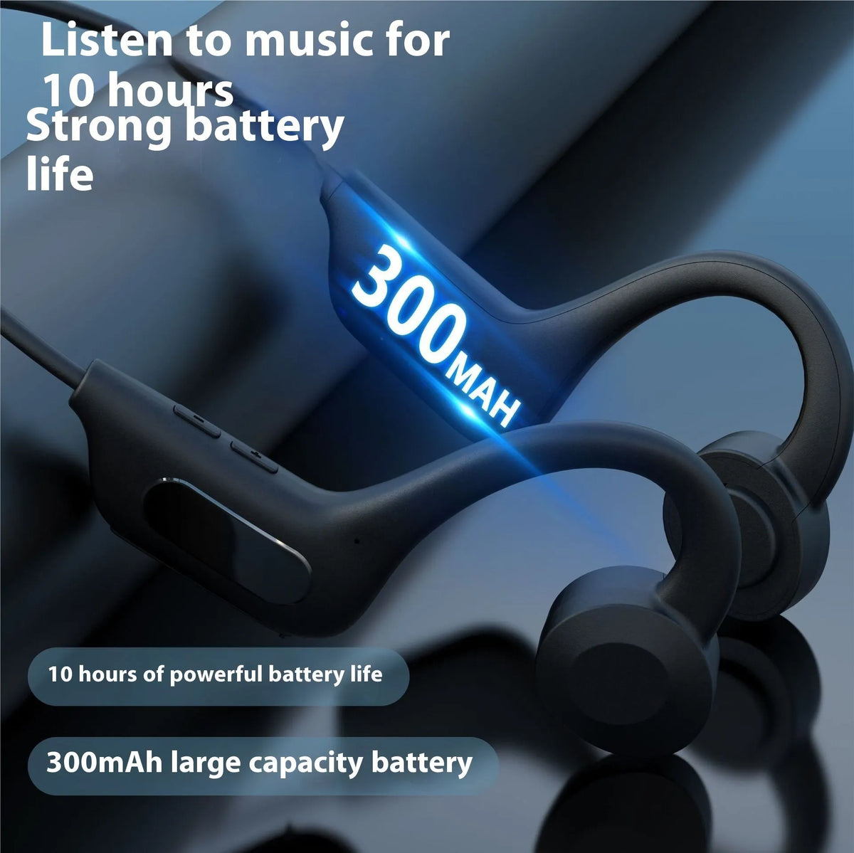 YYK-Q33 bone conduction Bluetooth headset, Q33 Black, ear-mounted ABS design with charging cable and manual