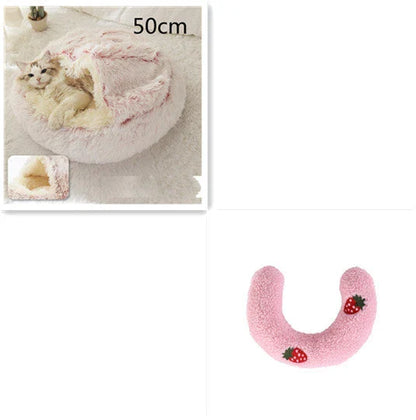 Cozy pet bed with plush and warm fabric for cats and dogs