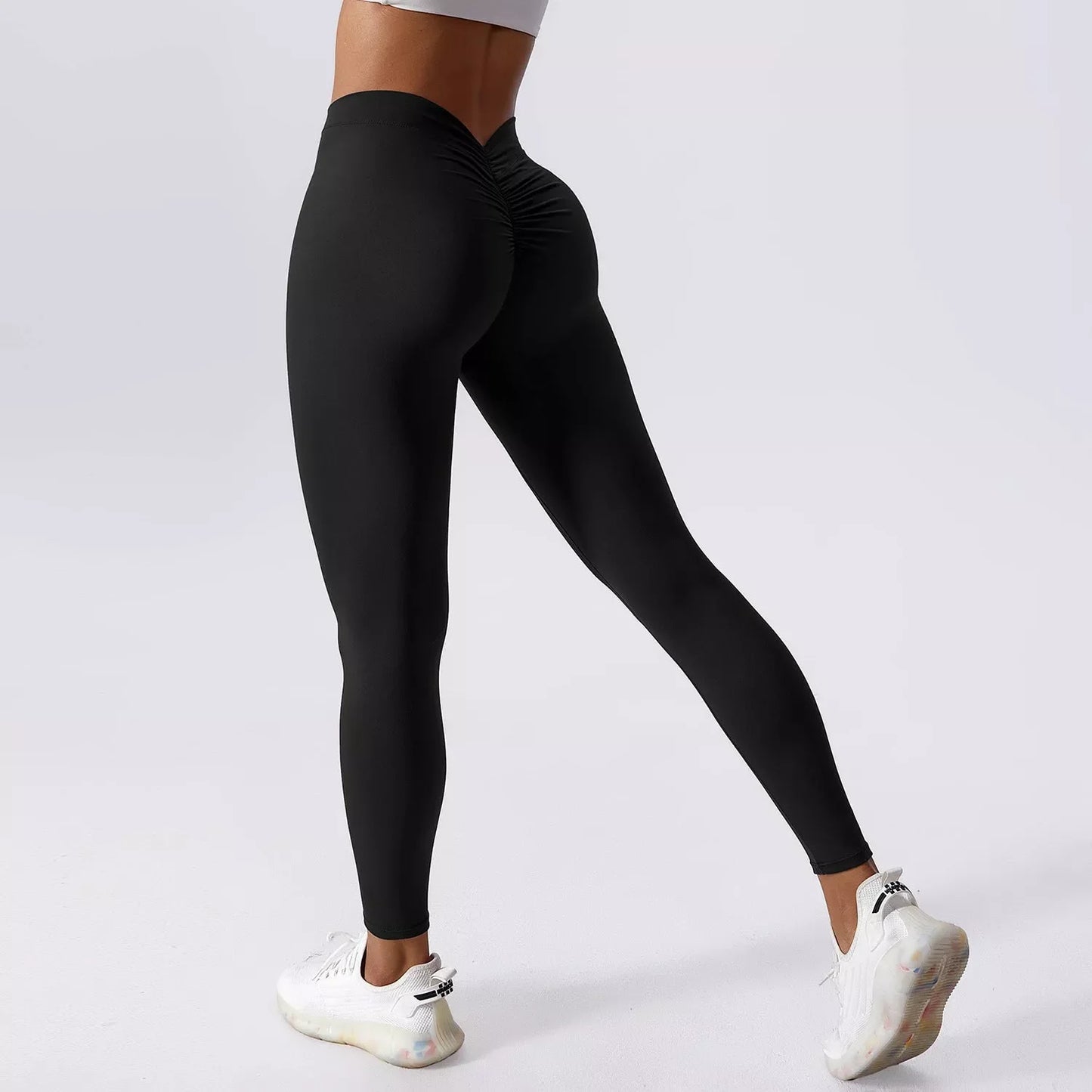 Women's slim yoga fitness pants with hip-lifting design in various colors