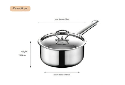 Stainless steel cookware set with 12 pots, glass lids, and utensils in compact 45cm storage package