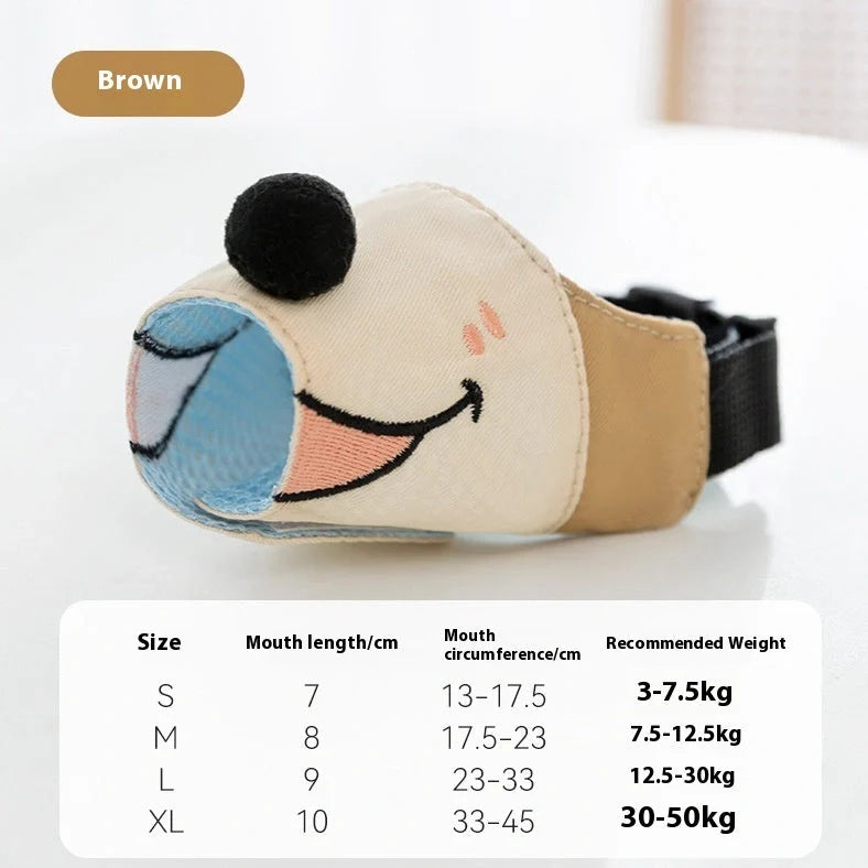 Canvas dog muzzle in Bondi blue shark colour showing adjustable design for bite prevention