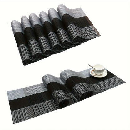 PVC kitchen sink mat with non-slip backing in gradient bamboo pattern, 30x180cm size