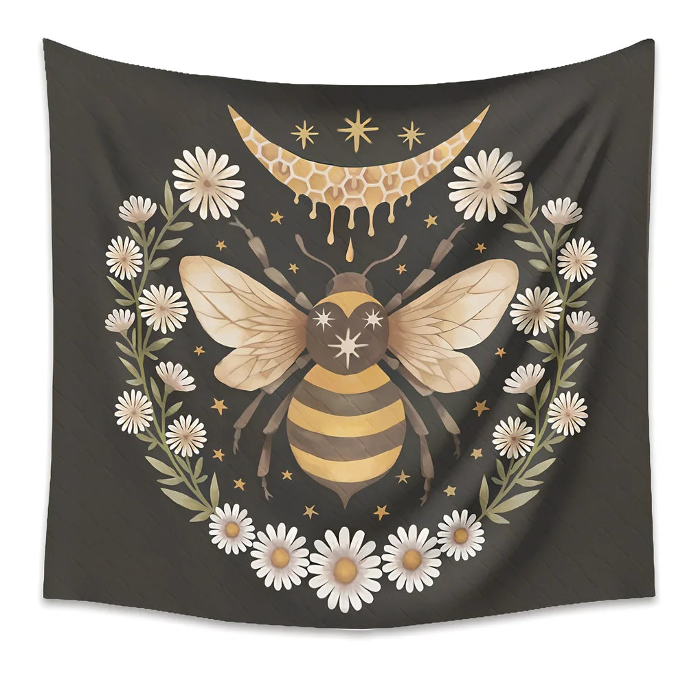 Bohemian animal print polyester tapestry in 180x230cm size hanging on wall, machine-woven for room decor