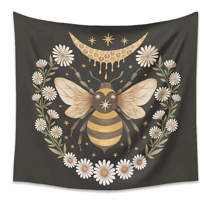 Bohemian animal print polyester tapestry in 180x230cm size hanging on wall, machine-woven for room decor