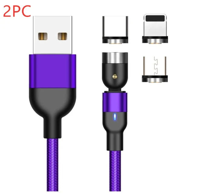 Magnetic USB Type C Charging Cable with 360-degree Rotation and Fast Charging Capabilities