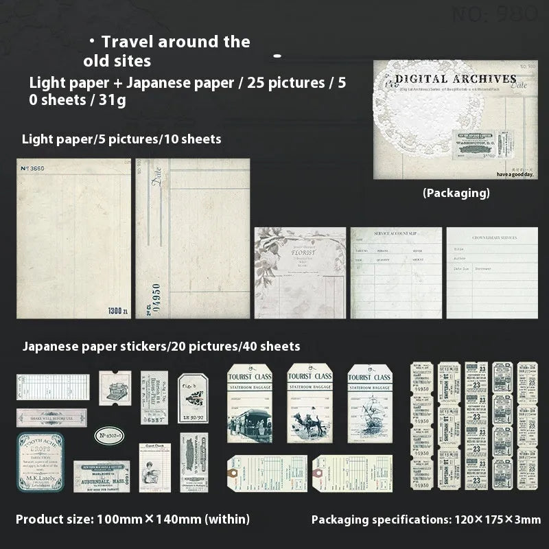 Retro double-layer notebook decorative card suit in paper brick shape measuring 10cm x 15cm with six colour options