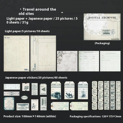 Retro double-layer notebook decorative card suit in paper brick shape measuring 10cm x 15cm with six colour options