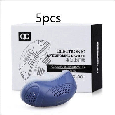 Electric Anti-snoring Respirator in coral blue, mint green, and ivory white