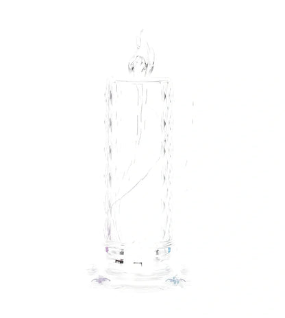 LED electronic candle light in transparent colour with diamond pattern, 15cm height