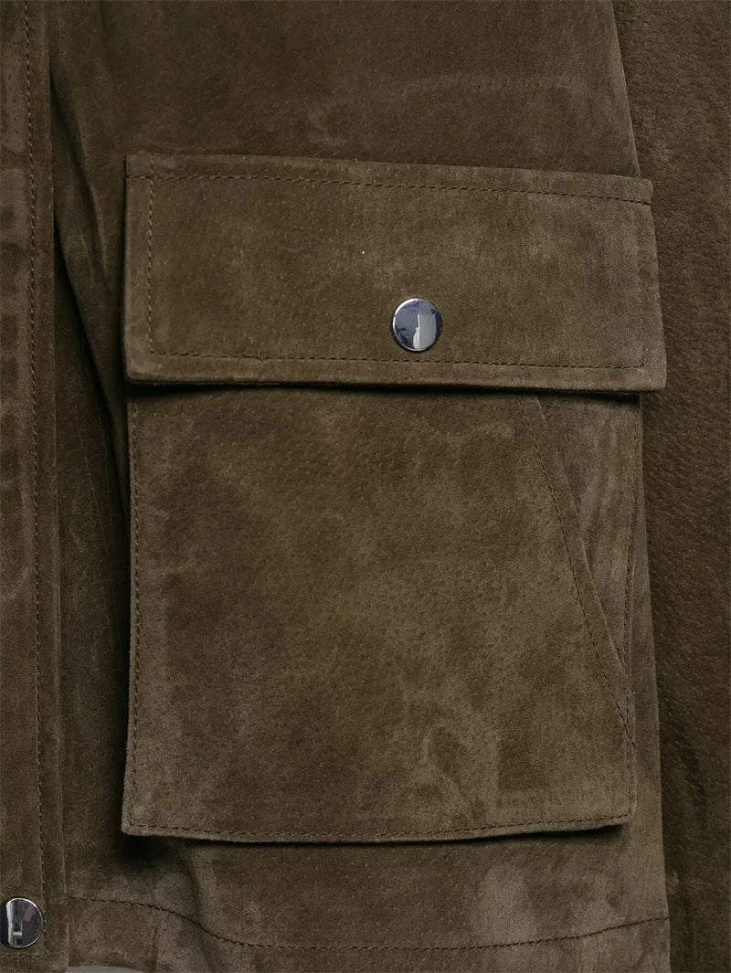Women's picture colour PU jacket coat in a Japanese Korean casual style, shown on a hanger.
