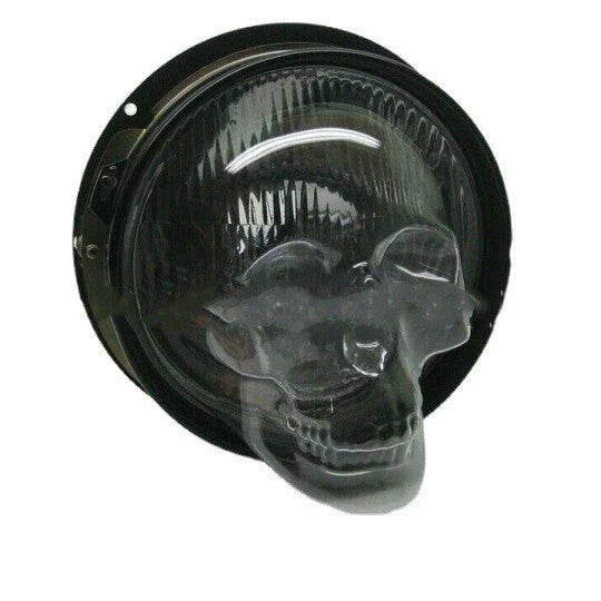Skull-themed headlight covers made of durable polycarbonate plastic for cars, trucks, and motorcycles