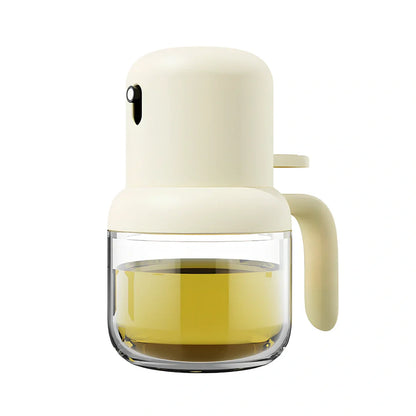 180ml glass oil spray bottle in beige, green, or yellow for even BBQ oil mist, compact 145mm height