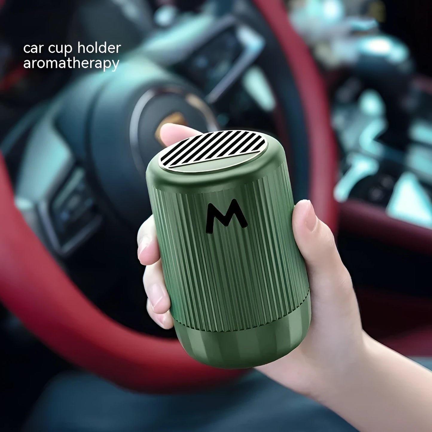 Solid car aromatherapy fragrance diffuser in compact 10 x 6 cm size for vehicle and indoor use