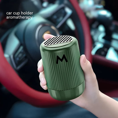 Solid car aromatherapy fragrance diffuser in compact 10 x 6 cm size for vehicle and indoor use