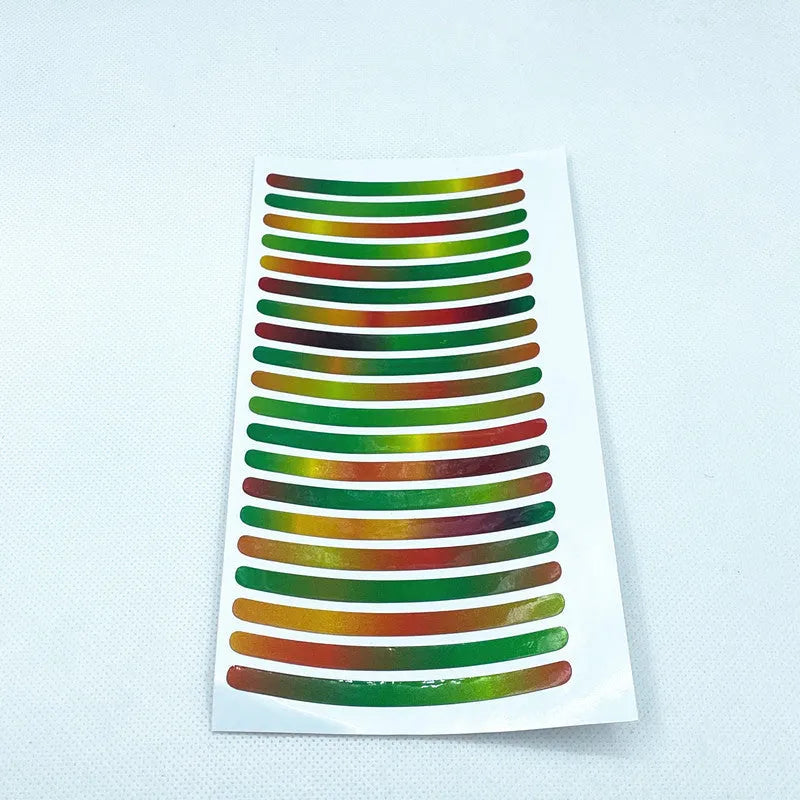20-piece car wheel hub reflective stickers in multiple colours including fluorescent, rainbow and standard options