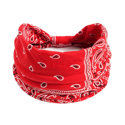 Bohemian cloth yoga sports headband with floral and polka dot patterns, available in multiple colours.
