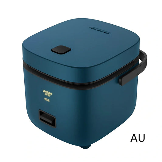 Compact brown 1-2 litre electric rice cooker, 180x200x180mm, with mechanical controls and aluminium pot for small UK kitchens