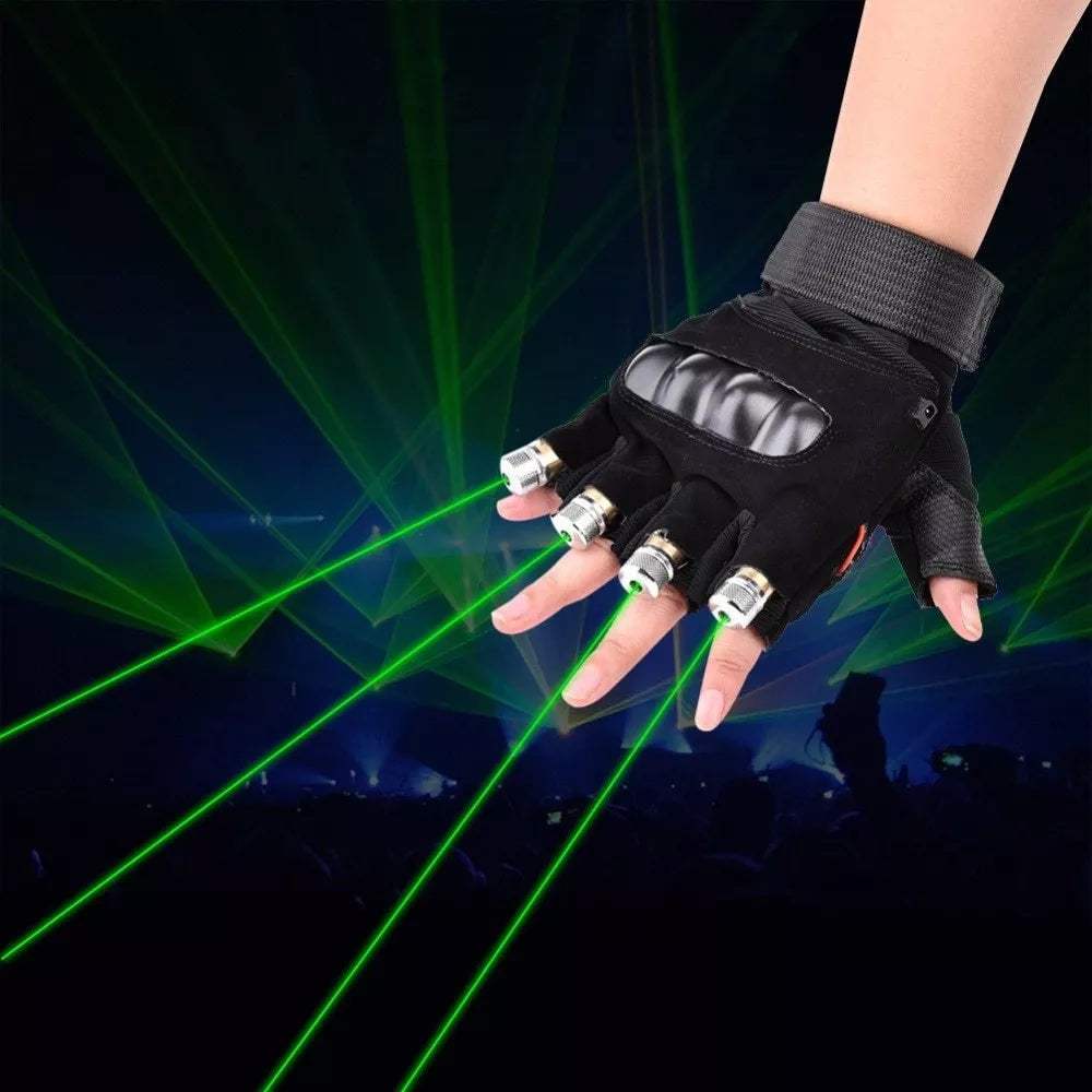 Stage Show Red Green Laser Gloves for dynamic performances with adjustable wrist