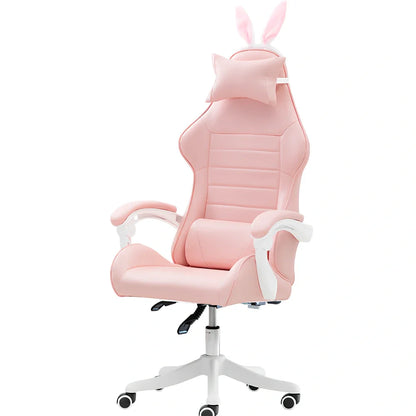 Adjustable height computer gaming chair with swivel base in green lace pattern