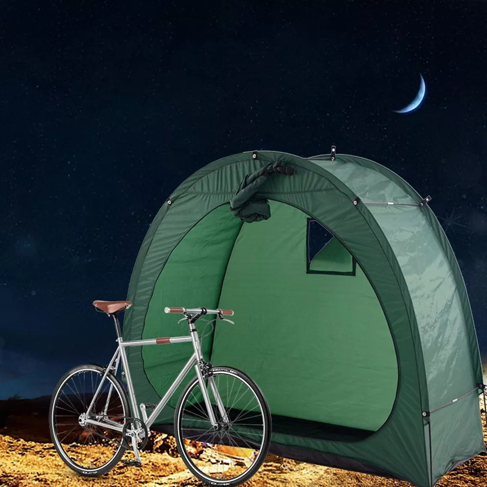 Waterproof folding canopy for two adult bicycles with ventilation window
