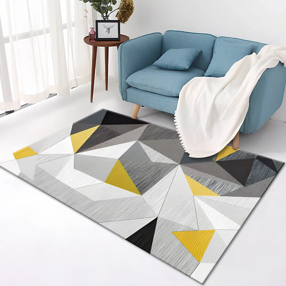 Rectangular crystal velvet carpet in charcoal grey showing textured surface and straight edges