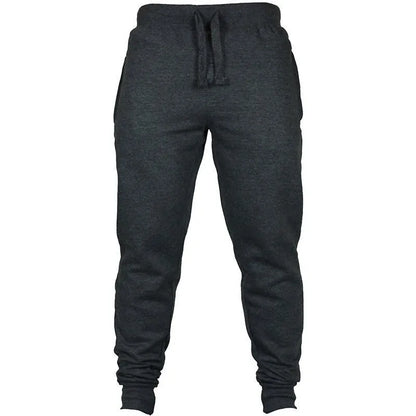 Men's solid colour cotton fleece pants with a drawstring waistband.