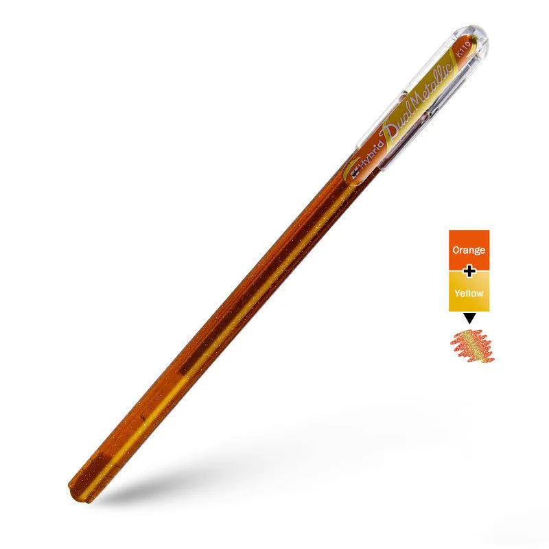 Flash K110 glitter gel pen with 1.0mm tip, shown in multiple colour options.