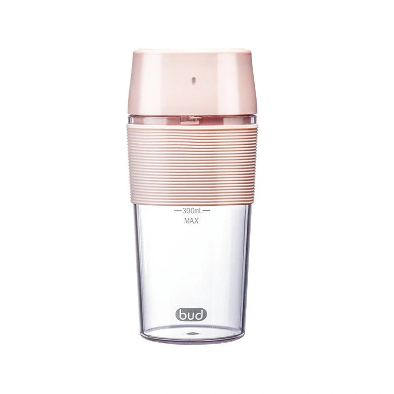 Wireless Charging Portable Mini Juicer Cup in pink and blue, 400mL capacity