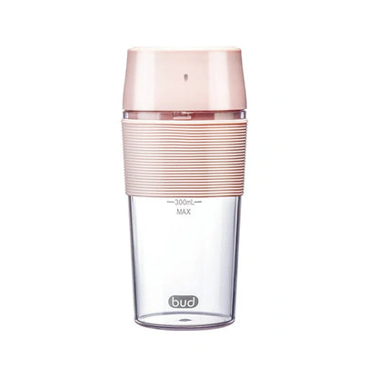 Wireless Charging Portable Mini Juicer Cup in pink and blue, 400mL capacity