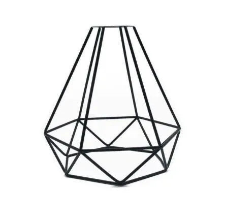 Minimalist hollow iron table lamp with warm white LED light in red wine glass design