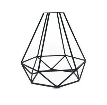 Minimalist hollow iron table lamp with warm white LED light in red wine glass design