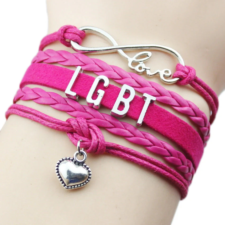 Adjustable multi-layer woven bracelet in vibrant colors with alloy accessories