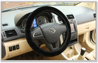Universal steering wheel cover for cars with 36-40cm diameter wheels, available in multiple colors