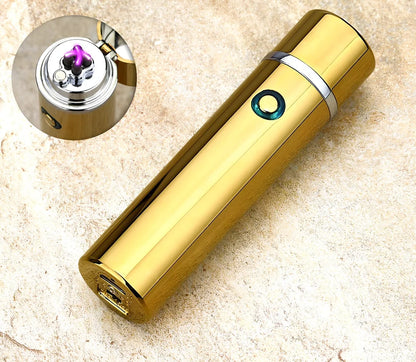 Black electric arc lighter pipe with four-headed windproof design and USB charging port