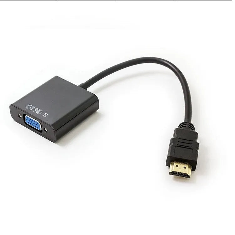 HDMI to VGA converter adapter with 0.3m black cable for set-top box connections
