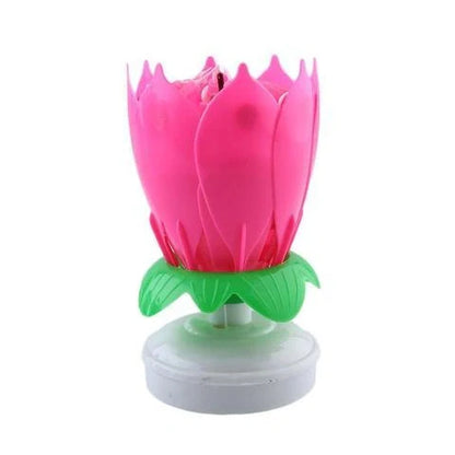 Musical Lotus Candles in various colors with a unique lotus design and music feature