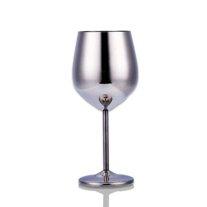 Durable stainless steel wine glasses with sleek, polished design and generous 520ml capacity for modern homes
