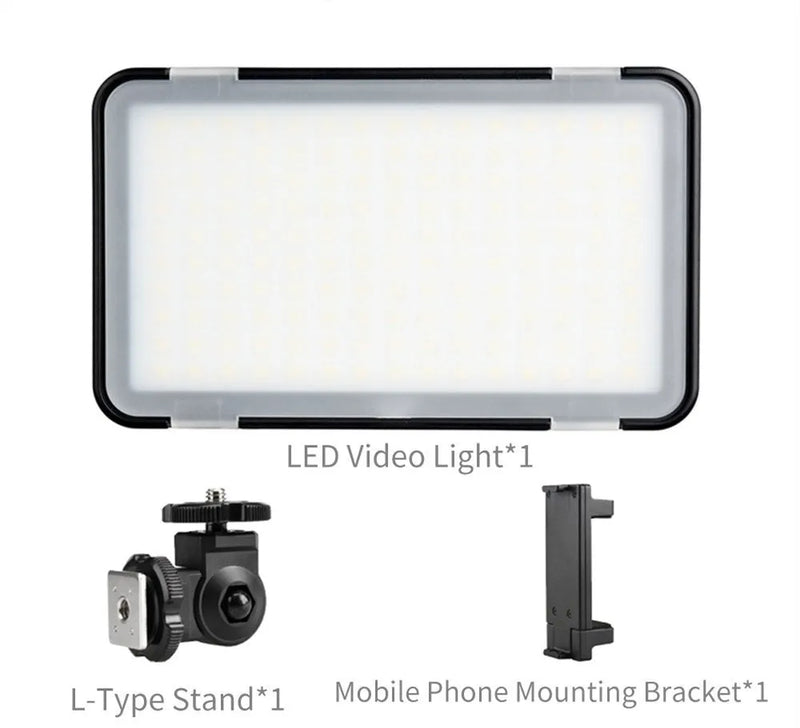 Shenniu M150 mobile phone ultra-thin LED video light with 150 LED lamp beads, 5600K color temperature, 9W maximum power, 132x80x20mm compact size, adjustable dimming from 10% to 100%, for mobile phone, SLR, camera, light stand, and desktop tripod use
