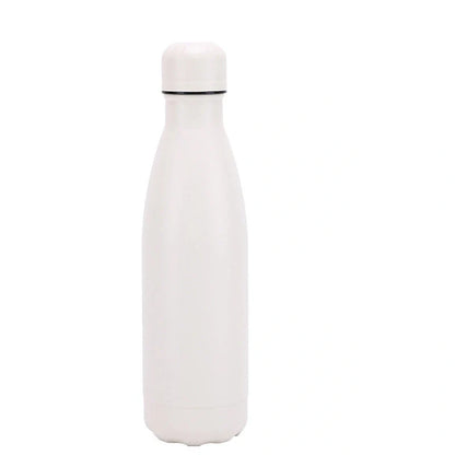 Stainless steel vacuum insulated water bottle with rubber painted surface in various colors