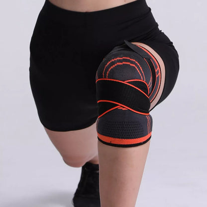 Nylon knitted knee pad for sports and fitness in various colors and sizes