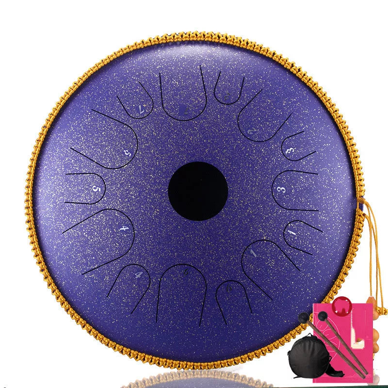 12-inch 13-tone steel tongue drum in vibrant colors
