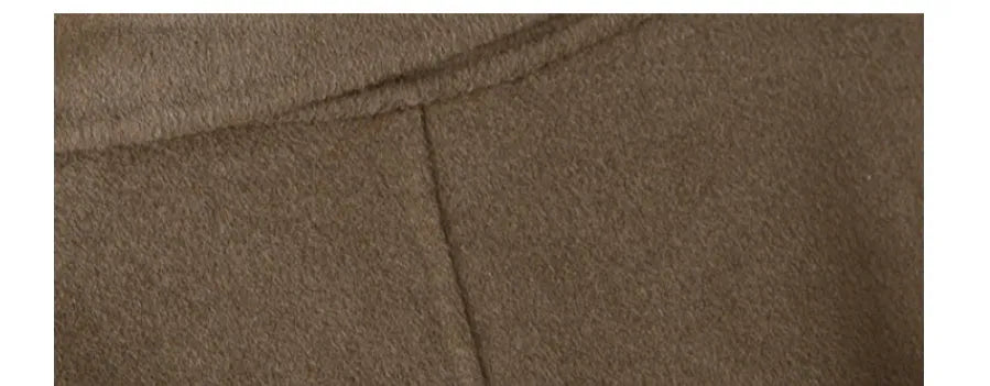 Long wool coat with suit collar in black and caramel colour options