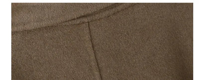 Long wool coat with suit collar in black and caramel colour options